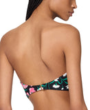 Kate Spade Womens Shirred Bikini Top Rosette Swim Bandeau S1E456 Black Multi M