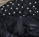 B. Darlin Juniors Pearl-Embellished Bodycon Glitter Dress Black / White 13/14