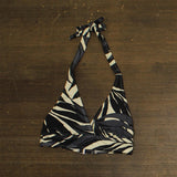 Anne Cole Womens Marilyn Printed Halter Bikini Top Swim Black White Multi XS