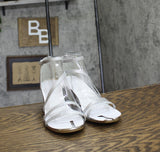 Journee Collection Womens Glittery Bella Strap Heels BELLA Silver Gray 8M