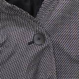 AK Anne Klein Stretch Wool 1-Button Lightweight Blazer Jacket Black Gingham 16