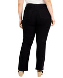 Style & Co High-Rise Bootcut Zipper Jeans 100147671WN Deep Black 14W