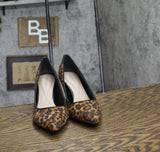 On 34th Womens Jeules Pointed-Toe Slip On Pumps Leopard Microsuede 7M