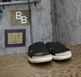 Easy Spirit Womens Amari Sporty Flat Slide Sandals Black 8M