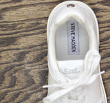 Steve Madden Womens Ledge Lace Up Casual Low Top Sneakers LDGE01S1 White 7.5M