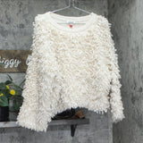 Woolrich X TGT Loopy Fuzzy Yarn Crewneck Pullover Sweater Cream Off White L