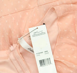 Ny Collection Short Sleeve Belted Swiss Dot Dress Belted Mellow Rose Pink PM