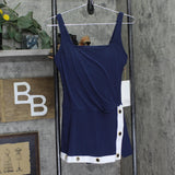 Beyond Control Control Grommet Swimdress with Underwire Dark Navy Blue / White 8