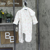 Little Me Baby Girls Coverall with Matching Hat Ivory Rose Off White 3 Months
