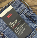 Levi's Womens 728 High Rise Wide Leg Jeans Zip Fly 94417130 Blue 26X32