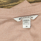 Athleta Womens Ribbed Long Sleeve V-Neck Shirt 167059b6519e63 Pink 3X