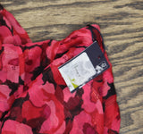 Tommy Hilfiger Womens Floral-Print Chiffon Fit & Flare Dress Red Black Floral 14