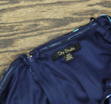 City Studios Womens Printed Off-The-Shoulder Dress Gown 5126AH9AT3 Navy Blue 12