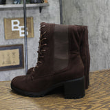 Journee Collection Womens Jenicca Lace-up Boots Faux Suede Lace Up Brown 8M
