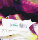 DKNY Crossover Ruched One-Piece Swimsuit Vertical Port Wave Purple Multi L