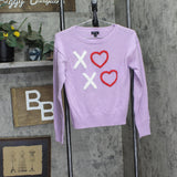 Art Class Girls XO Valentine's Day Pullover Sweater 92807659 Light Purple XL