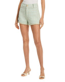 Aqua Womens Lined Tweed Braided Hem Shorts IPO81169 Mint Blue Green XS