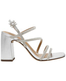 Wild Pair Womens Vinii Strappy Sandals 10020644600 Silver Bling Gray 6M