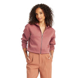 A New Day Womens Double Knit Zip Hoodie Sweatshirt 90758159 Rust Red XS