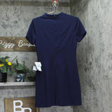B. Darlin Juniors Short Sleeve Mockneck Mini Dress 45UAP84 Navy Blue 9/10