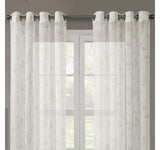 Regal Home Print Grommet Sheer Single Curtain Panel Ivory Linen Brown 50x95