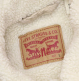 Levis Womens Original Sherpa Corduroy Trucker Jacket White / Pepper Brown L