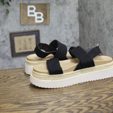 Wild Fable Double Strap Slingback Espadrille Open Toe Sandals Black / Brown 9M