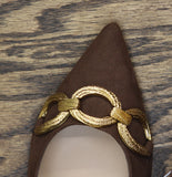 A New Day Womens Tabitha Oversized Chain Sling Back Heels 94305243 Brown 6M