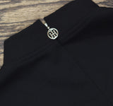 Tommy Hilfiger Womens Mock Neck Ruffled Long Sleeve Cocktail Midi Dress Black 12