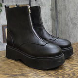 Wild Fable Honor Ankle Platform Boots Faux Leather Zip Front 94642919 Black 11M
