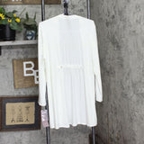 Nina Leonard Womens Matte Jersey Back Cardigan 690155 Ivory Off White L