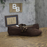 Universal Thread Double Strap Mary Jane Ballet Flats Chocolate Brown 7W