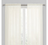 Regal Home Voile Rod Pocket Sheer Single Curtain Panel Ivory Off White 54x84