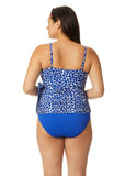 Anne Cole Womens Wrap Tie Tankini Top Swim Bikini 25MT26712 Denim Dot Blue XL