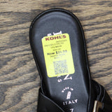 Italian Shoemakers Corinne Womens Flat Sandal with Buckle Thong Black 7M