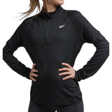 Reebok Women's Identity Performance 1/4 Pullover Top 100202714 Black L