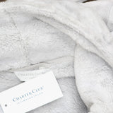 Charter Club Womens Plus Size Long Embossed Plush Robe 100192654WN Gray 1X