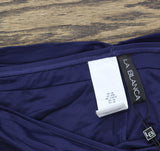 La Blanca Goddess Shirred Band Hipster Bikini Swimsuit Bottom Indigo Blue 12