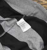 American Eagle Mens Striped French Terry Pullover Sweater Gray / Black XS