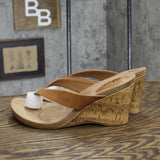 Style & Co Womens Chicklet Wedge Thong Sandals CHICKCOF Brown 10M