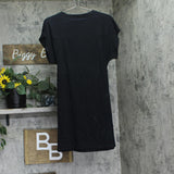 Elan Womens Side Tie Cotton Mini Dress MC-50106JC Black XL