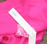 Aqua Womens Front Button Cashmere V-Neck Cardigan Sweater V10337 Neon Pink M
