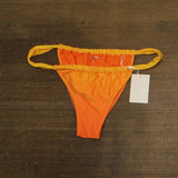 Solid & Striped The Ellery Ruched Bikini Swim Bottom Orange Yellow Multi L