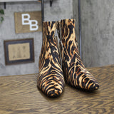 A New Day Tigris Block Heel Ankle Boots 94568629 Tiger Print Brown Multi 8.5M