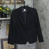 A New Day Womens Signature Crepe Fitted Blazer Jacket 94643765 Black M