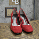 Victor Womens Vintage Suede Heels 167418a830179d Red 6M