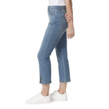 Gloria Vanderbilt Slim Boot Cut High Rise Crop Jeans Banaba Blue Hem Stones 8