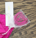 Anne Cole Botanical Twist Front Bandeaukini Swim Top Tankini Hibiscus Pink L