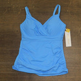 Anne Cole Sale Twist Front Underwire Tankini Swim Top Arctic Blue 32DD/34D