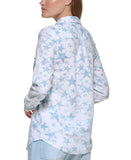 Dkny Jeans Womens Printed Button-Up Shirt E21S4HME